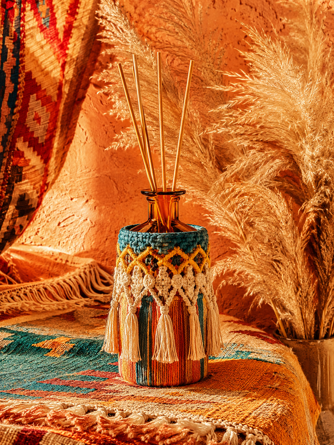 Bohemian Fringed Woven Diffuser