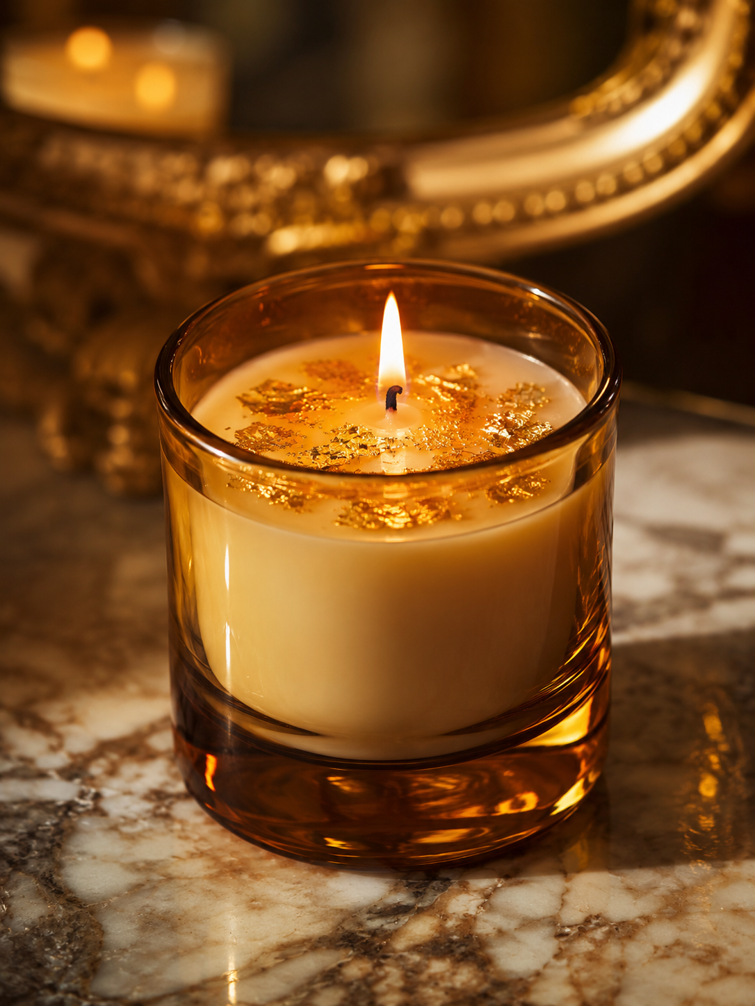 Luxe Aristocratic Gold Glass Candle
